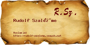 Rudolf Szalóme névjegykártya